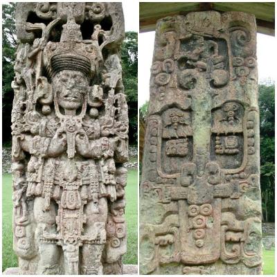 Copán, Honduras, estela B el gobernante llamado 18 Conejo
